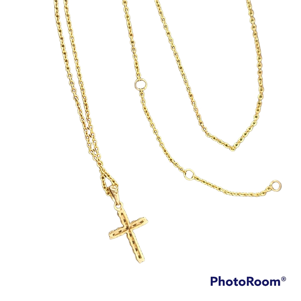Premier Designs Rhinestone Cross Necklace Adjustable Chain 16" to 20" - Picture 5 of 15